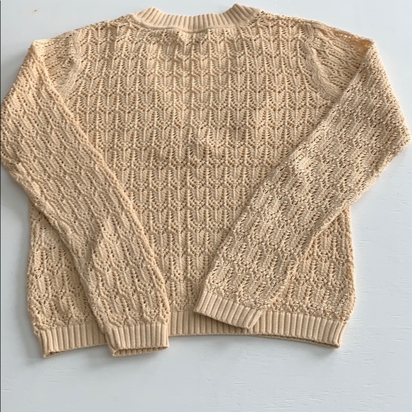 Talbots Open Stitch Beige V-Neck Sweater NWOT - Picture 2 of 10